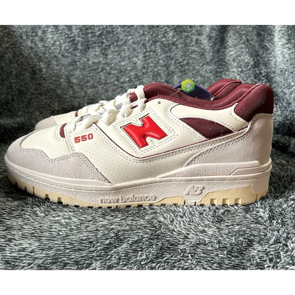 New Balance 550 White Red Court Athletic Shoes BB550EMR Men's Size 9D